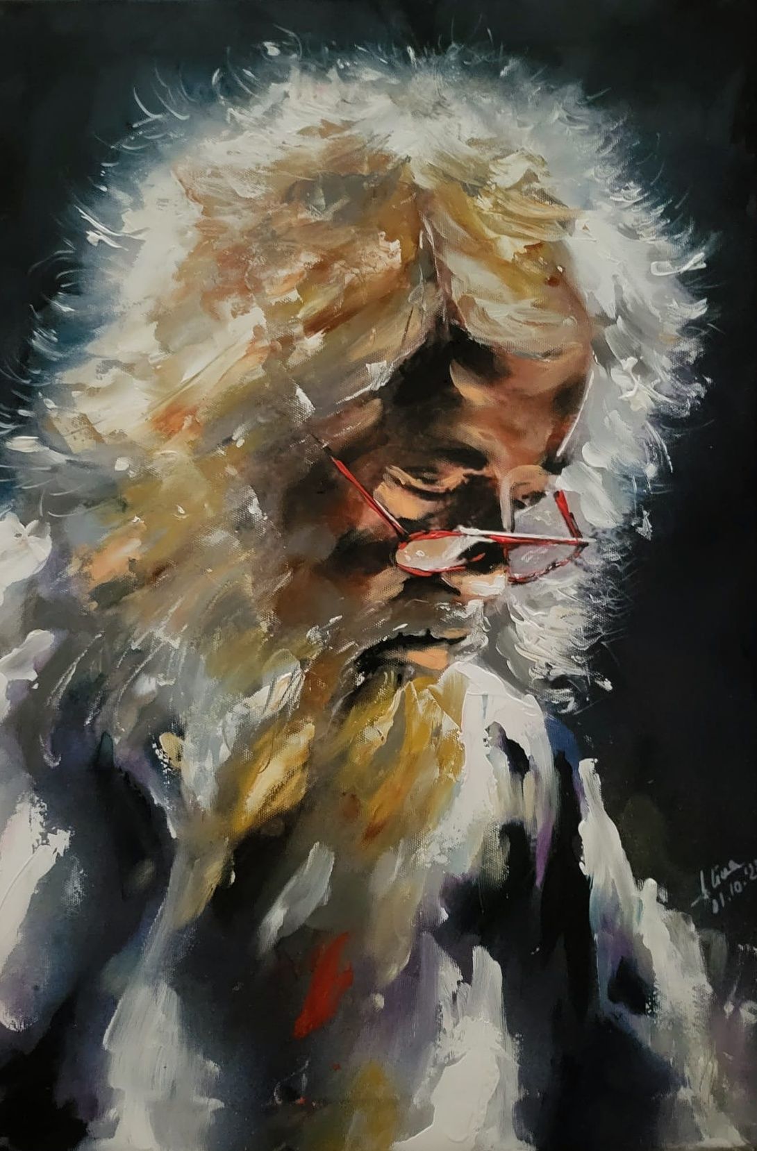 ArteDiAlina.com painting: Dear Santa ..... (Miss my father's eyes)